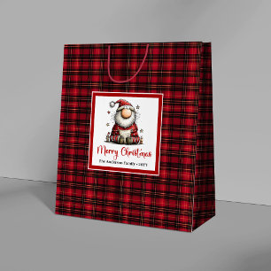 Quirky Christmas Whimsical Santa Cartoon Gift Bag
