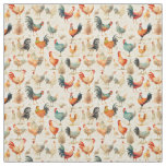 Quirky Cluckers: Whimsy Chicken Fabric