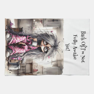Quirky Coffee Lady Back Off Kitchen Towels