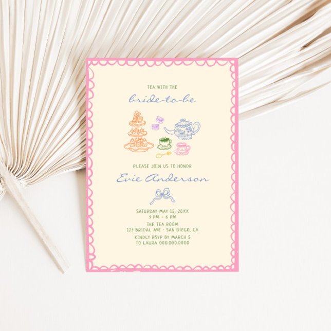 Quirky Colorful Bridal Tea Party Invitation (Creator Uploaded)