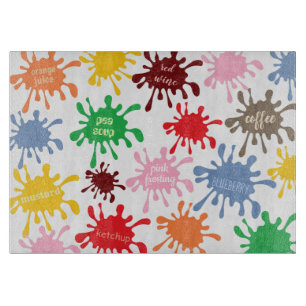 Quirky Colorful Food Stain Splatter Cutting Board
