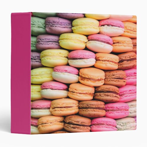 Quirky Colorful Macaroons 3 Ring Binder