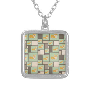 Quirky Corgi Kraft Present Gift Wrap Wrapping Silver Plated Necklace