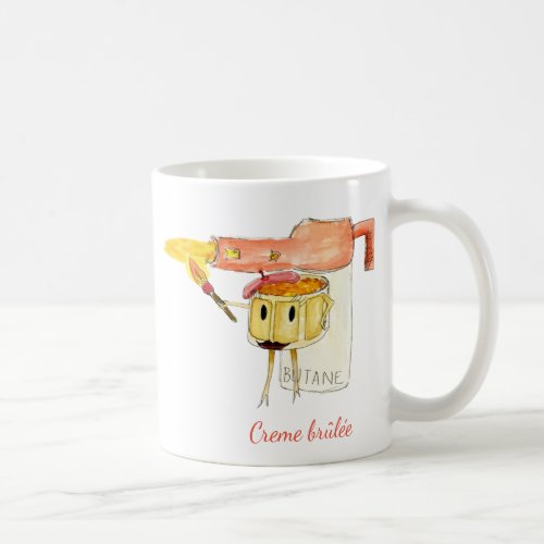 Quirky Creme brle Dessert Funny Cartoon Art Coffee Mug