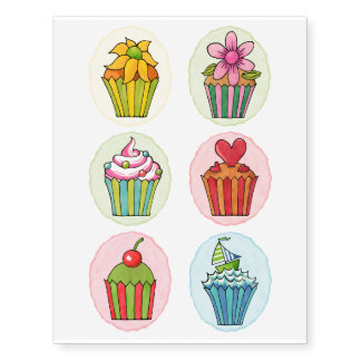 Quirky Cupcakes Temporary Tattoos
