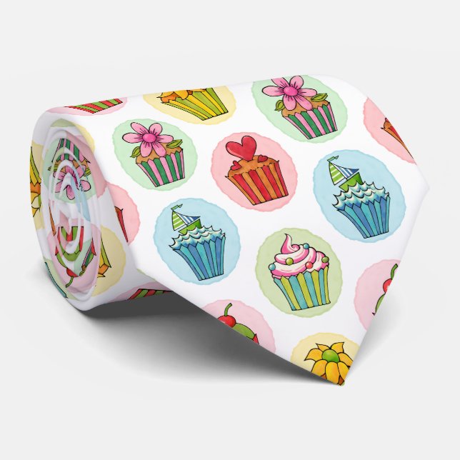 Quirky Cupcakes Tie (Rolled)