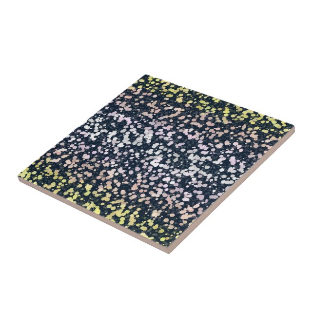 Quirky Cute Retro Boho Flora Pangender Pride Flag Ceramic Tile (Side)