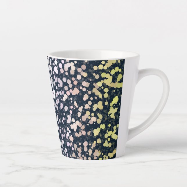 Quirky Cute Retro Boho Flora Pangender Pride Flag Latte Mug (Right)