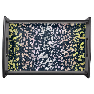 Quirky Cute Retro Boho Flora Pangender Pride Flag Serving Tray