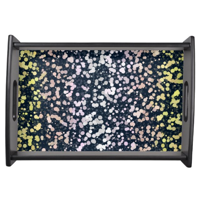 Quirky Cute Retro Boho Flora Pangender Pride Flag Serving Tray (Front)