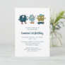 Quirky Cute Skateboard Monsters 1st Birthday Party Invitation