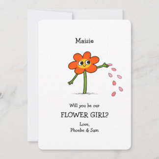 Quirky Cute Will You Be My Flower Girl Proposal Card