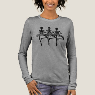Quirky Dancing Ballerina Skeletons Halloween Tri-Blend Shirt