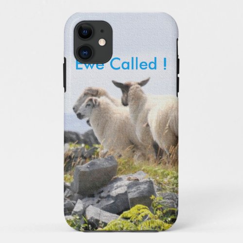 Quirky Designs _ Sheep in a field iPhone 11 Case