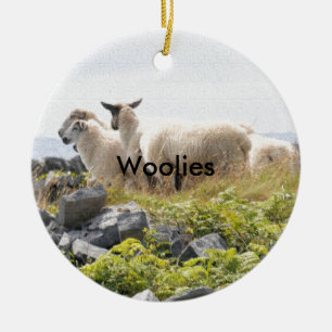 Quirky Designs - Sheep in a field Ceramic Ornament
