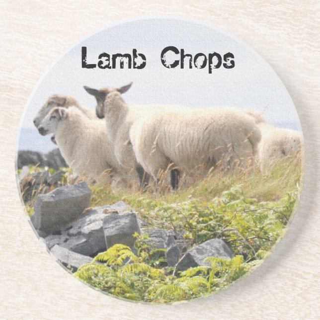Quirky Designs - Sheep in a field Drink Coaster (Front)