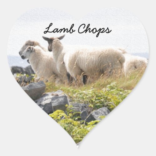 Quirky Designs _ Sheep in a field Heart Sticker