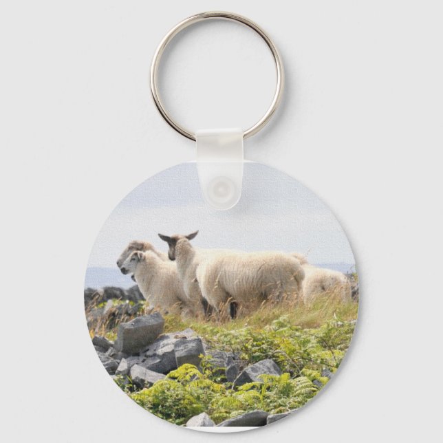 Quirky Designs - Sheep in a field Keychain (Front)