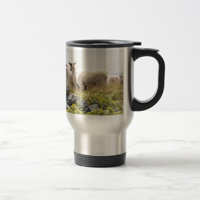 Quirky Designs - Sheep in a field Travel Mug (Right)