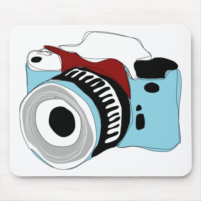 Quirky digital camera illustration mouse pad (Front)