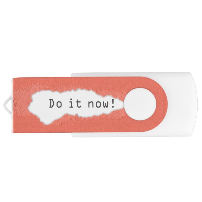 Quirky Do It Now Motivational Quote Flash Drive (Back)