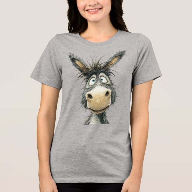 Quirky donkey Tri-Blend shirt (Front)