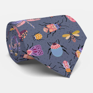Quirky doodle bugs - fun insect pattern neck tie