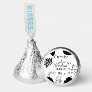 Quirky Doodle Shapes Script Wedding Hershey®'s Kisses®