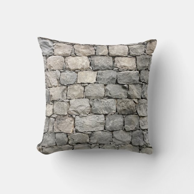 Quirky Dry Stone Wall Throw Pillow (Front)