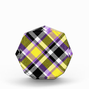 Quirky Eclectic Boho Nonbinary Plaid Pride Flag Acrylic Award