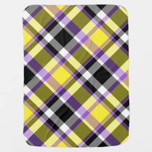 Quirky Eclectic Boho Nonbinary Plaid Pride Flag Baby Blanket