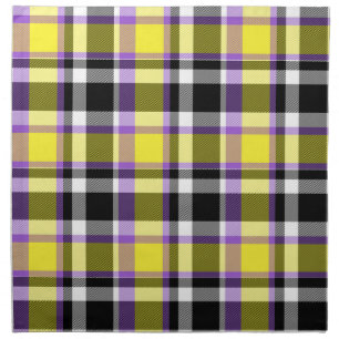 Quirky Eclectic Boho Nonbinary Plaid Pride Flag Cloth Napkin