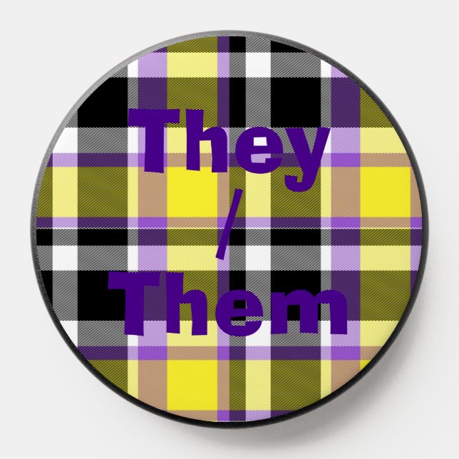 Quirky Eclectic Boho Nonbinary Plaid Pride Flag PopSocket (Popsocket)