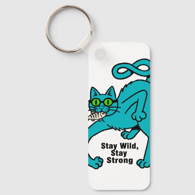 Quirky Expressive Cat Keychain (Front)
