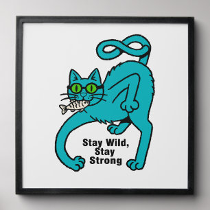 Quirky Expressive Cat Peel And Stick Photo Tile