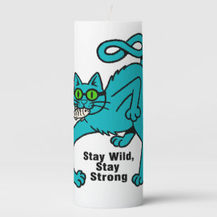 Quirky Expressive Cat Pillar Candle