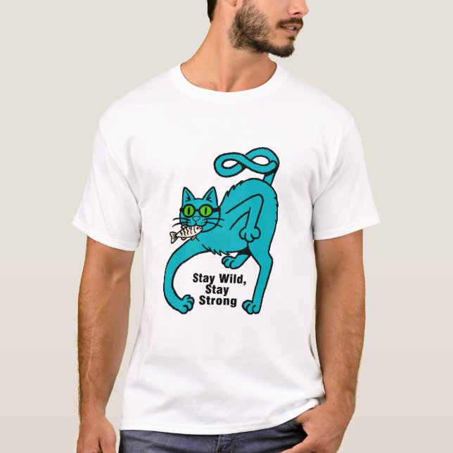 Quirky Expressive Cat T-Shirt (Front)