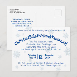 Quirky Festive Fun All Inclusive Holiday Party Invitation Postcard