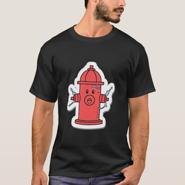 Quirky Fire Hydrant Splash T-Shirt (Front)