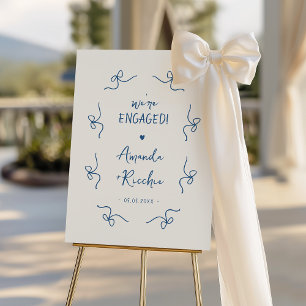 Quirky French Bows Engagement Party Welcome Sign