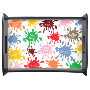 Quirky Fun Colorful Food Stain Splatter Serving Tray