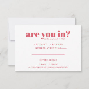 Quirky Fun Wedding RSVP 70s Typography Announcement