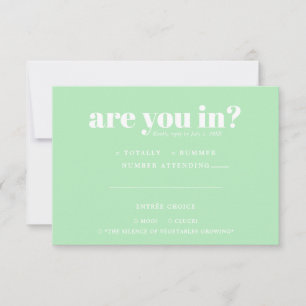 Quirky Fun Wedding RSVP   70s Typography Announcement