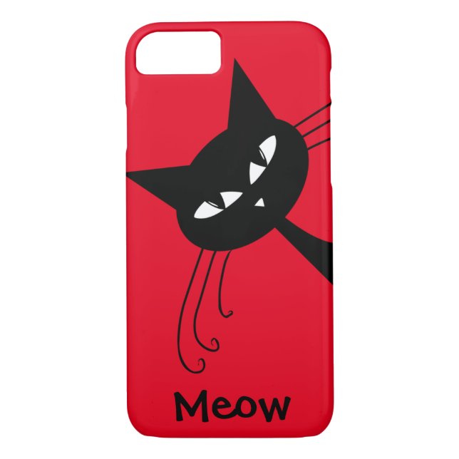 Quirky Funny Black Cat Feline Case-Mate iPhone Case (Back)