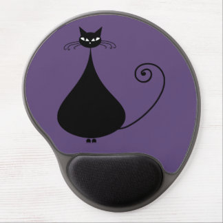 Quirky Funny Black Cat Feline Gel Mouse Pad