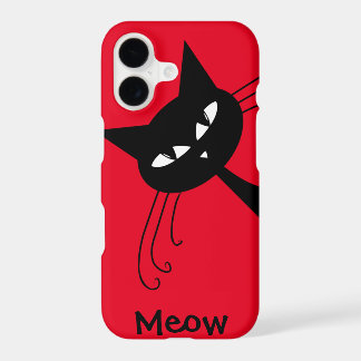 Quirky Funny Black Cat Feline iPhone 17 Case