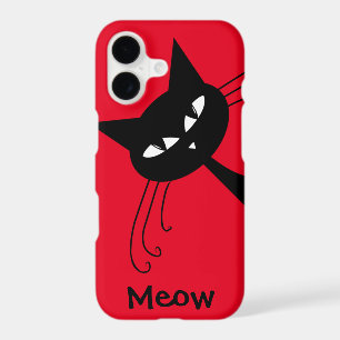 Quirky Funny Black Cat Feline iPhone 17 Case