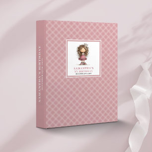 Quirky Funny Kids 15th Birthday Pink ring binder
