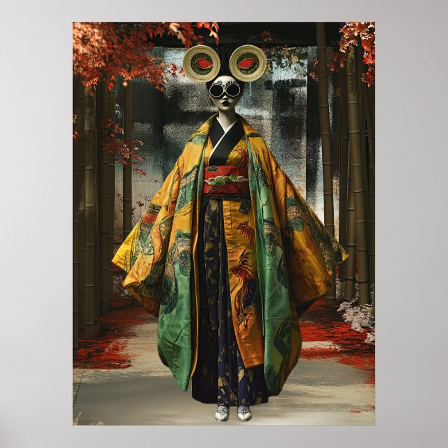 Quirky Geisha Girl | Digital Art Poster (Front)