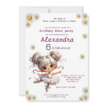 Quirky girl birthday invitation